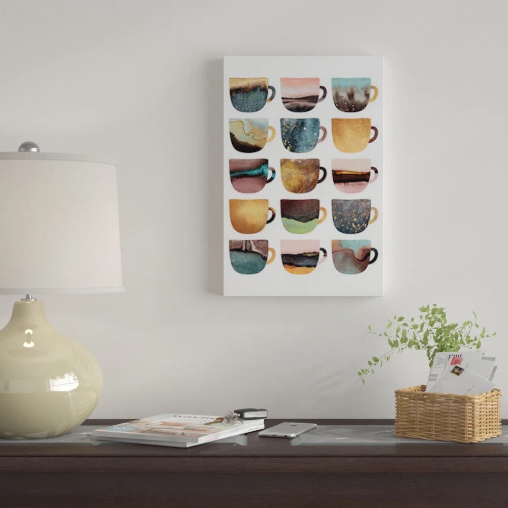 “Earthy Coffee Cups” by Elisabeth Fredriksson - Wall Art
